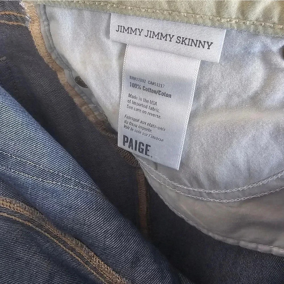 PAIGE Jimmy Jimmy Skinny Dark Destructed Jeans Size 28 - Picture 6 of 10